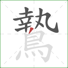 鷙的笔顺第12画:撇 鷙的笔顺第12画:撇