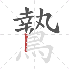 鷙的笔顺第13画:竖 鷙的笔顺第13画:竖