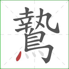 鷙的笔顺第19画:点 鷙的笔顺第19画:点