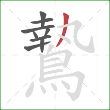 鷙的笔顺第9画:撇 鷙的笔顺第9画:撇