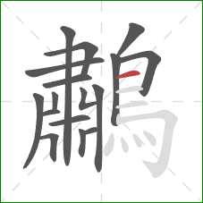 鷫的笔顺第17画：横