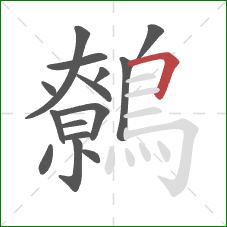 鷯的笔顺第15画：横折