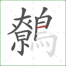鷯的笔顺第17画：横