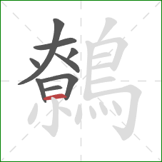 鷯的笔顺第9画：横