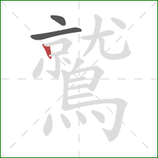 鷲的笔顺第3画：竖