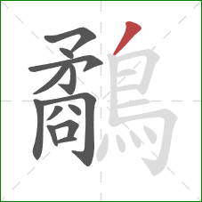 鷸的笔顺第13画：撇