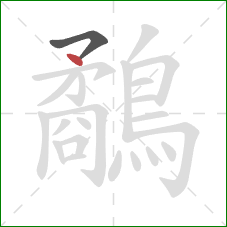 鷸的笔顺第2画：点