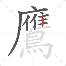 鷹的笔顺第12画：竖