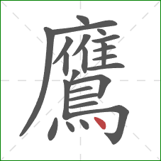 鷹的笔顺第24画：点