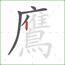 鷹的笔顺第5画：竖