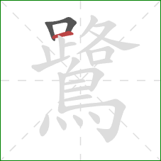 鷺的笔顺第3画：横