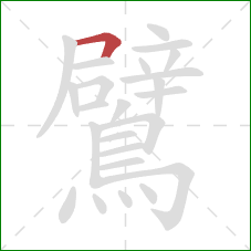鷿的笔顺第1画：横折