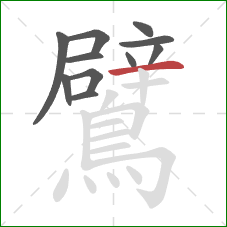 鷿的笔顺第11画：横