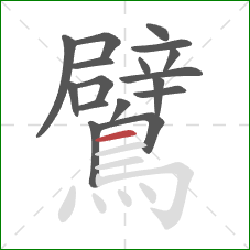 鷿的笔顺第17画：横