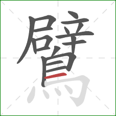 鷿的笔顺第19画：横