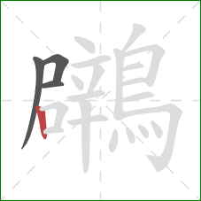 鸊的笔顺第4画：竖