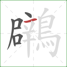 鸊的笔顺第8画：横