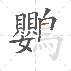 鸚的笔顺第21画：横