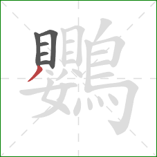 鸚的笔顺第6画：撇