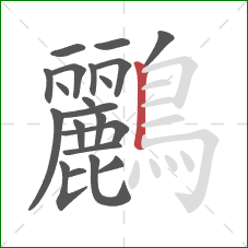 鸝的笔顺第21画：竖