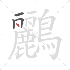鸝的笔顺第4画：点