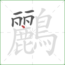 鸝的笔顺第9画：点