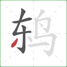鸫的笔顺第4画：撇