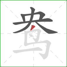 鸯的笔顺第6画：撇