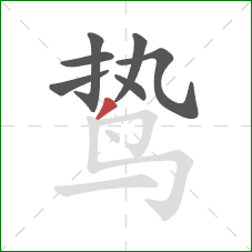 鸷的笔顺第7画:撇 鸷的笔顺第7画:撇