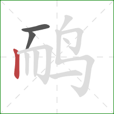 鸸的笔顺第3画：竖