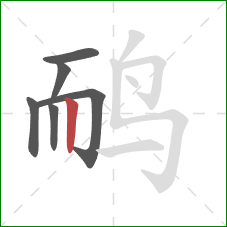 鸸的笔顺第6画：竖