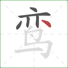 鸾的笔顺第6画：点