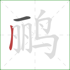 鹂的笔顺第2画：竖