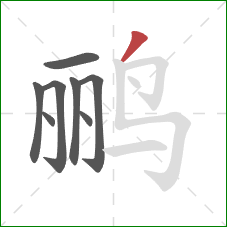 鹂的笔顺第8画：撇