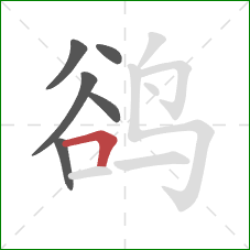 鹆的笔顺第6画：横折