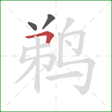 鹈的笔顺第3画：横折
