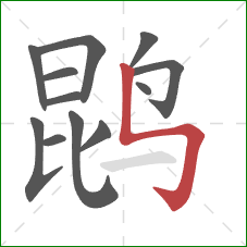 鹍的笔顺第12画：竖折折钩