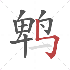 鹎的笔顺第12画：竖折折钩