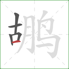 鹕的笔顺第5画：横