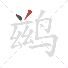 鹚的笔顺第2画：撇