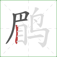 鹛的笔顺第5画：竖