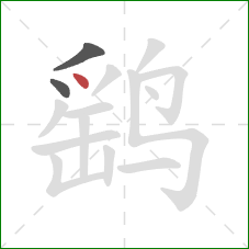 鹞的笔顺第3画：点