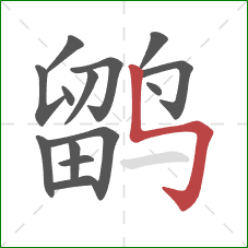 鹠的笔顺第14画:竖折折钩 鹠的笔顺第14画:竖折折钩