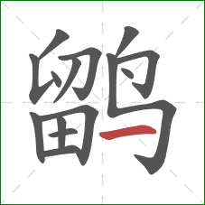 鹠的笔顺第15画:横 鹠的笔顺第15画:横