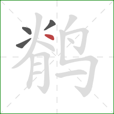 鹡的笔顺第4画:点 鹡的笔顺第4画:点