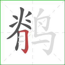 鹡的笔顺第8画:横折钩 鹡的笔顺第8画:横折钩