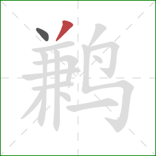 鹣的笔顺第2画:撇 鹣的笔顺第2画:撇