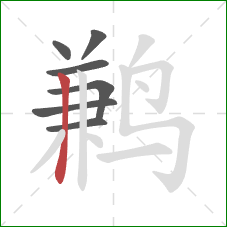 鹣的笔顺第7画:竖 鹣的笔顺第7画:竖