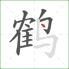 鹤的笔顺第13画：点