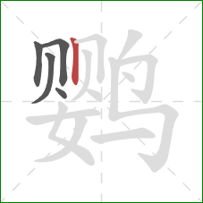 鹦的笔顺第5画：竖